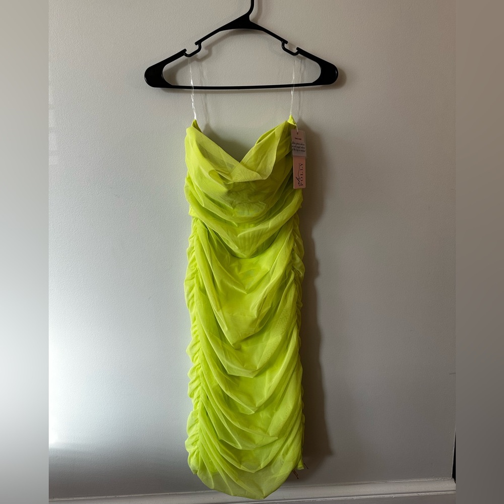 Oh Polly strapless green dress with built in corset